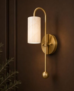 Natural Alabaster <b>Wall</b> <b>Sconce</b>, Antique Brass <b>Wall</b> <b>Light</b> - Product Image 6