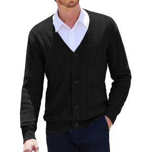 Suéter Cárdigan para Hombre, Cuello en V, Abotonado, con Bolsillos - Product Image 4