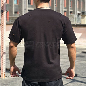 เสื้อยืดแฟชั่นสไตล์ดิสเทรส 100% ผ้าฝ้าย ดีไซน์เรียบง่าย ทันสมัย เหมาะสำหรับใส่ไปยิม เดินทาง และสวมใส่ในชีวิตประจำวัน สไตล์สตรีท น้ำหนักเบา - Product Image 3
