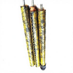 Bastón de Latón Náutico Hecho a Mano con Diseño en Relieve de Cuero Amarillo y Acabado Antiguo, Regalo para el Día del Padre - Product Image 2