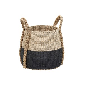 Panier de rangement en jacinthe d'eau tressée avec corde en papier, écologique, multifonctionnel pour le linge et les essentiels ménagers, fabriqué au Vietnam - Product Image 1