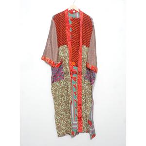 Kimono de Lujo con Parches de Seda, Romántico y Vintage, para Otoño e Invierno, Bata Larga y Suave para Mujer, Ropa de Dormir Boho Transpirable - Product Image 5