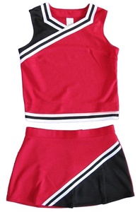 Tenue de cheerleading OUTFITIZE INTERNATIONAL avec pompons bleus, blancs et rouges, impression personnalisée, 100% polyester, taille adulte - Product Image 3