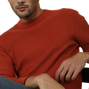 Men's Crew Neck Pullover Sweater 100% Cotton Solid Customized Colour Full Sleeve Anti-Pilling Winter Wear - Product Image 3