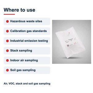 TECHINSTRO Tedlar Bag <b>3</b> Liter PVF Film Single Valve Gas Sampling Bag Leakproof for Air VOC Stack and Soil Gas Sampling - Product Image 2
