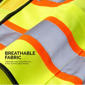 Veste de travail réfléchissante de haute qualité pour la construction, multi-poches, gilet de travail réfléchissant coloré pour homme, vêtement d'extérieur décontracté pour l'automne - Product Image 5