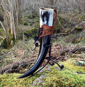Nouveauté : Corne à boire Viking en corne de buffle | Corne à boire viking | Cor à boire avec support en bois, cornes de la meilleure qualité - Product Image 6