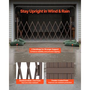 Barriera di sicurezza espandibile da 3 metri con ruote bloccabili e design pieghevole - Product Image 2