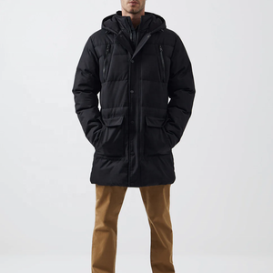 Manteau pour homme en forme de gourde, noir, décontracté, en polyester/nylon, avec poches, fermeture éclair, épaisseur standard, résistant à l'eau - Product Image 3