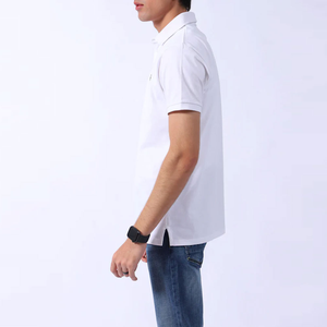 เสื้อเชิ้ตแขนยาวสีขาวสำหรับผู้ชาย ผ้าถักโพลีเอสเตอร์/คอตตอน น้ำหนัก 200 กรัม สไตล์ลำลอง ระบายอากาศได้ดี ทรงปกติ สีพื้น - Product Image 1