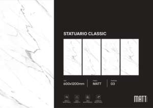 กระเบื้องพอร์ซเลนเนื้อแมตต์หรูหรา ขนาด 600x1200 มม. กระเบื้องปูพื้นและผนังขนาดใหญ่ สำหรับห้องนั่งเล่น ห้องครัว ห้องน้ำ และตกแต่งภายในเชิงพาณิชย์ - Product Image 3