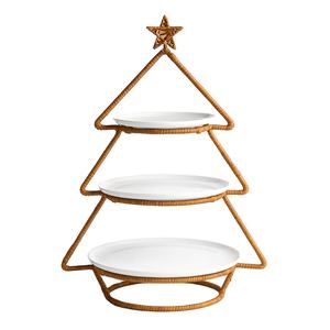 Exhibidor de Árbol de Navidad de Mimbre Tejido Ecológico Más Vendido, Decoración Navideña en Niveles para Decoración del Hogar al por Mayor - Product Image 1