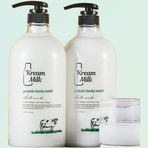 showergel <b>Cream</b> Milk Protein Body Wash White Musk Scent 1.1L 2 Pieces <b>Shower</b> Gels Made in Korea All skin types - Product Image 1