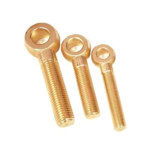 Premium Brass Eye Bolts ISI Certified Polished Golden Industrial <b>Fasteners</b> Heavy Duty Hardware Fittings Standard Size Export - Product Image 1