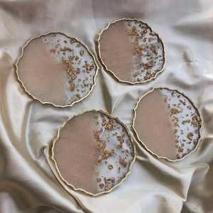 High Quality Resin Epoxy Coasters with Sculpture Flower Design for Home Decorative Wholesale Price - Product Image 3