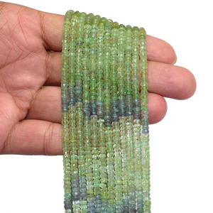 Cuentas sueltas de piedra semipreciosa Kornerupina de ojo de gato verde natural, facetadas micro, tipo rondel, de 4 mm, calidad AAA, para joyería. - Product Image 5