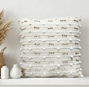 Funda de Cojín Boho de Algodón con Diseño Étnico de Diamantes en Blanco y Negro, Patrón Geométrico y Esquinas con Borlas, Decoración Marroquí - Product Image 3
