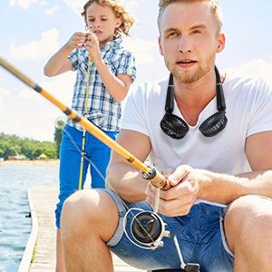 แฮนด์ฟรีสายคล้องคอพัดลมคอห่าน2ความเร็วแบตเตอรี่ USB ทำงานได้อย่างรวดเร็วใบหน้าการไหลเวียนของอากาศสบายยืดหยุ่นสำหรับกีฬาที่บ้าน - Product Image 6