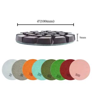 Tampon de polissage diamanté en résine de 9mm de haute qualité 100mm pour les travaux de finition de sol en béton, époxy, terrazzo et pierre - Product Image 2