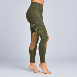 Pantalones de equitación personalizados para mujer, hechos con tela suave y elástica, cintura segura y diseño práctico para mayor comodidad durante la actividad. - Product Image 5