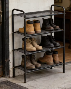 Étagère à chaussures métallique 4 niveaux de qualité supérieure OEM/ODM du Vietnam – Organisateur de chaussures robuste et mince pour entrée et maison - Product Image 3