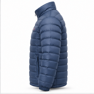 High Quality Men's Lightweight <b>Packable</b> Puffer <b>Jacket</b> Blue Water Resistant Thermal Quilted Stand Collar Outerwear Winter Coat - Product Image 4