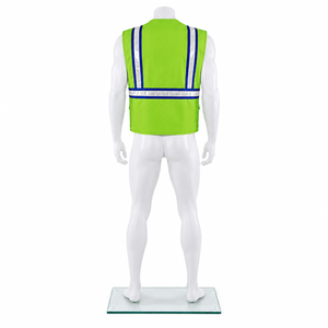 Gilet de sécurité réfléchissant à haute visibilité, design à bandes, polyester, vêtements de travail unisexes, construction, sécurité personnelle, CE/EU - Product Image 3