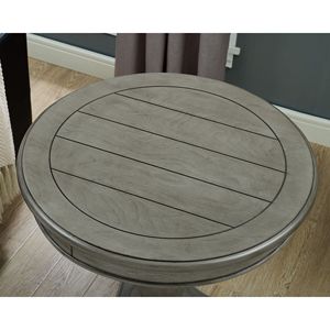 Rene Gray Round Wood Pedestal <b>Side</b> Table Elegant Coffee Tables Collection - Product Image 3