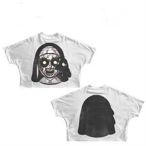 Women crop top t <b>shirt</b> premium GSM cotton breathable <b>white</b> graphic DTG print custom logo streetwear Breathable Crop Top <b>Shirt</b> - Product Image 3