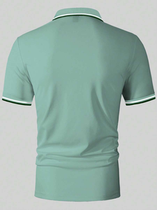 T-shirt décontracté à manches courtes pour homme, T-shirt vert d'été, formel, pour cérémonie - Product Image 5