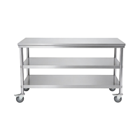 Comptoir de préparation en acier inoxydable pour cuisine commerciale, table de travail robuste pour la préparation des aliments dans les restaurants, personnalisable
