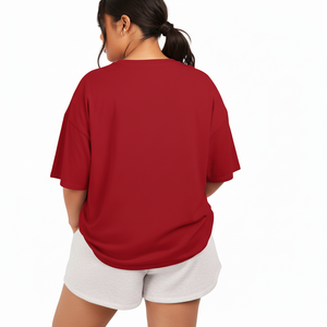 T-shirt Streetwear Oversize Femme 100% Coton Lavé Personnalisé à Épaules Tombantes, Tissu Respirant Écologique avec Appliques – Vente en Gros - Product Image 3
