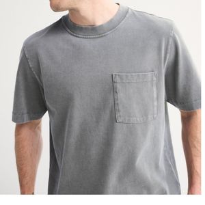 T-shirt vintage délavé personnalisé pour homme, col rond, en coton, coupe décontractée, streetwear, manches courtes, vente en gros OEM ODM - Product Image 5