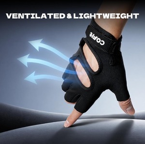 Gants de sport demi-doigts avec protection des poignets, protection de la paume, grip en silicone, pour entraînement, musculation, fitness, hommes et femmes - Product Image 5
