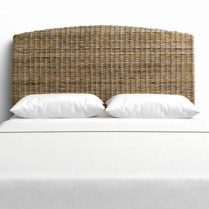 Pieds en bois massif avec tête de lit en rotin tissé à la main pour meubles de chambre à coucher - Product Image 2