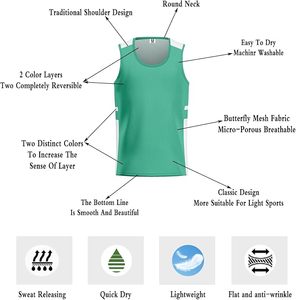 Unisex Green Mesh Sleeveless Tank Top Neck Moisture Wicking Quick Dry Breathable 100% Polyester <b>Flame</b> Retardant Leopard Letter - Product Image 3