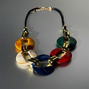 Collier en résine tendance, fabrication artisanale d'Inde, pour femmes et jeunes filles, couleurs attrayantes, vente chaude - Product Image 2