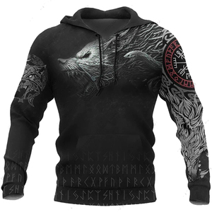 Men's <b>Gothic</b> Raven Hoodie Custom Printed Sublimation <b>Hoodies</b> With Fade Resistant Colors And High Detail Artwork - Product Image 2