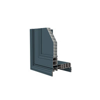 Profilés de porte et de fenêtre en aluminium série 6000 en alliage 6063 T5 avec cadre en bois grainé de luxe et architrave intégré, OEM & ODM