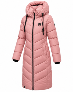Nueva Parka Larga con Capucha para Mujer, Color Rosa Sólido, Abrigo de Invierno con Cierre de Cremallera, Chaqueta Acolchada Gruesa, Fabricante - Product Image 5