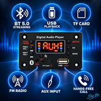 Module décodeur MP3 FYX pour autoradio, lecteur USB TF, radio FM, AUX, enregistrement, kit mains libres 12V BT5.0 pour haut-parleur