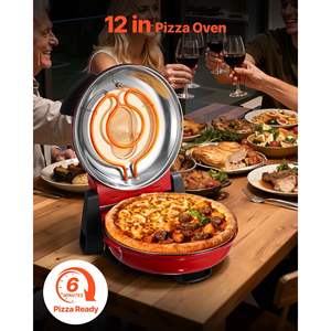 Four à pizza électrique 1200W, pierre en cordiérite de 12 pouces, contrôle précis de la température à 5 modes, chauffe jusqu'à 788 F, four à pizza grille-pain - Product Image 2