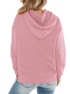 Sudadera con capucha rosa para mujer, personalizada, de felpa, antiencogimiento, informal, para otoño e invierno. Composición del material. - Product Image 2