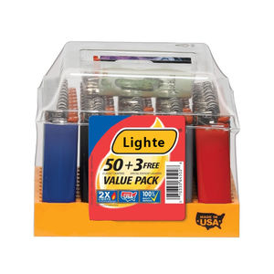 Encendedores de Bolsillo Desechables Eléctricos Plateados BI C Maxi Classic - Regalos Empresariales Portátiles y Resistentes al Viento - Product Image 1