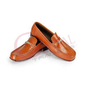 Chaussures de bureau et de carrière pour hommes en cuir véritable faites à la main, légères et confortables, mocassins marron couleur unie pour hommes - Product Image 1
