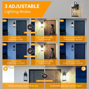 LED <b>Sensor</b> <b>Lights</b> <b>Wall</b> Mount <b>Dusk</b> <b>to</b> <b>Dawn</b> <b>Outdoor</b> Porch <b>Light</b> Anti Rust Waterproof Exterior Fixture - Product Image 3