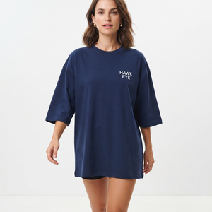 Women's Fashion Oversized Crew Neck Cotton Tee Longline Three Quarter Sleeve Lightweight Custom Logo Casual Wear - Product Image 5