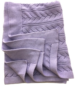 Mantas de Bebé Tejidas de Algodón Orgánico 100% de Primera Calidad, Suaves y Cálidas, Mantas de Viaje, Estilo Liso, 140x180cm, Color Personalizado - Product Image 1