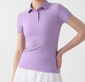 T-shirt personnalisé pour femme, été, décontracté, uni, en polyester/coton tricoté, col rond, manches courtes, anti-plis, séchage rapide - Product Image 4