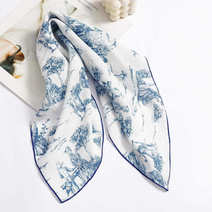 <b>Headband</b> in Solid Colors Top Quality Wholesale Ready to Ship <b>Square</b> Spring Scarves with Dot Letter Patterns with OEM ODM - Product Image 5